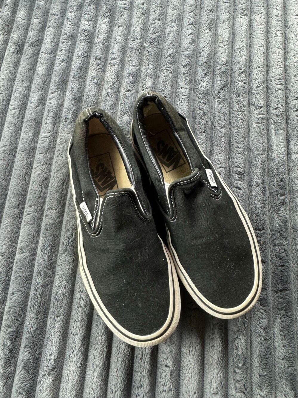 Vans Childs Black White Shoes Size 3.5